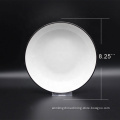 Ceramic Porcelain Dishes Black Rimmed
